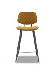 Barker and Stonehouse Archer Gold Velvet Counter Stool in Yellow - thumbnail 1