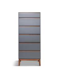 Heal's Lars 6 Drawer Dresser Tall / Walnut in Grey, Size 55x45x135