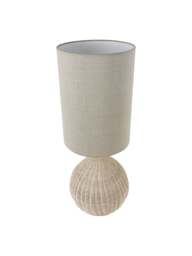 Libra Interiors Rattan Lamp With Drum Shade Large in Natural, Size 25x25x59cm - thumbnail 3