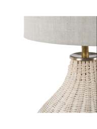 Libra Interiors Rattan Lamp With Drum Shade Large in Natural, Size 25x25x59cm - thumbnail 5