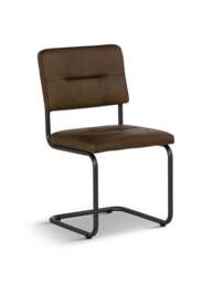 Barker and Stonehouse Tufted Dining Chair in Brown, Leather