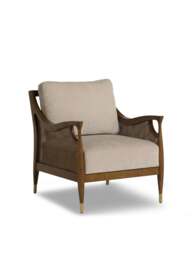 Barker and Stonehouse Fabric Accent Chair With Rattan in Neutral
