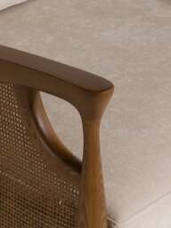 Barker and Stonehouse Fabric Accent Chair With Rattan in Neutral - thumbnail 4