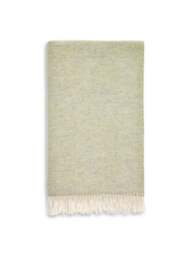 Bronte Herringbone Blanket in Light Sage, Lambswool