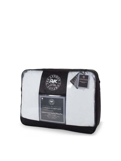 Deyongs Softened Duck Feather Pillow Pair in White, Cotton