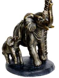 Libra Interiors Palm Candle Stick With Elephants Gold - thumbnail 2