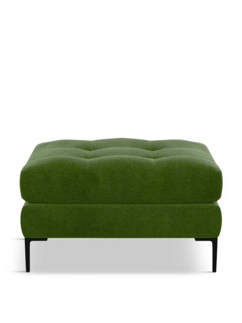 Heal's Eton 3 Str Sofa Smart Luxe Grass Black Feet in Green, Velvet