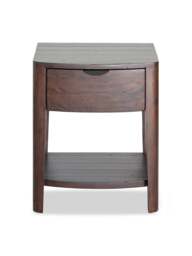 Barker and Stonehouse Zermatt Dark Reclaimed Wood 1 Drawer Bedside Table in Brown
