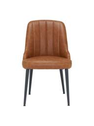 Barker and Stonehouse Brockwell Dining Chair in Khaki, Faux Leather - thumbnail 3