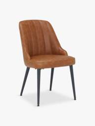 Barker and Stonehouse Brockwell Dining Chair in Khaki, Faux Leather - thumbnail 1