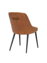 Barker and Stonehouse Brockwell Dining Chair in Khaki, Faux Leather - thumbnail 4