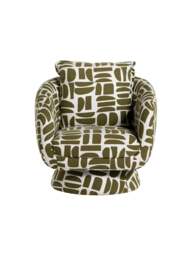 Barker and Stonehouse Francois Swivel Chair Green in White - thumbnail 3