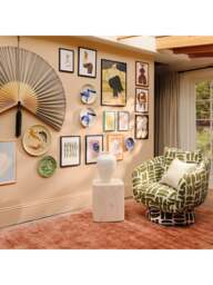 Barker and Stonehouse Francois Swivel Chair Green in White - thumbnail 2