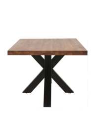 Barker and Stonehouse Navarro Solid Oak Star Dining Table With Black M in Brown, Size 240cm - thumbnail 5