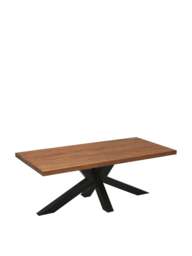 Barker and Stonehouse Navarro Solid Oak Star Dining Table With Black M in Brown, Size 240cm - thumbnail 4
