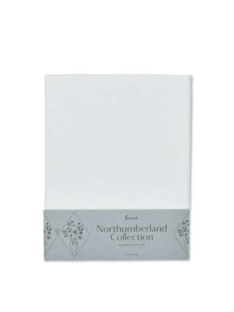 Fenwick at Home Northumberland Fitted Sheet in White, Cotton, Size Double - image 1