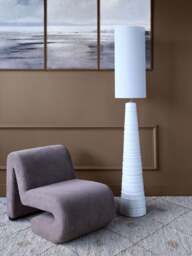 Libra Interiors Tivoli Tall Ceramic Floor Lamp in White - thumbnail 2