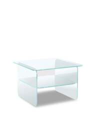 Barker and Stonehouse Chiaro Glass Square Side Table in Clear - thumbnail 1