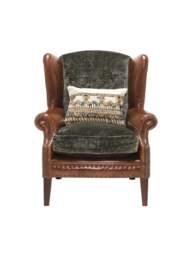 Barker and Stonehouse Tetrad Constable Wingback Chair in Green - thumbnail 2