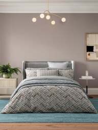 Bedeck of Belfast Danza Duvet Cover Set in Neutral, Cotton, Size Double