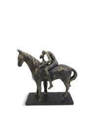 Libra Interiors Kissing Couple With Horse Sculpture in Bronze, Size 24x23x9 - thumbnail 1