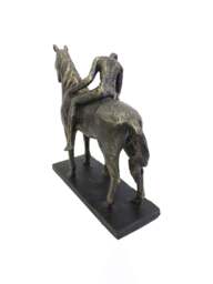 Libra Interiors Kissing Couple With Horse Sculpture in Bronze, Size 24x23x9 - thumbnail 3