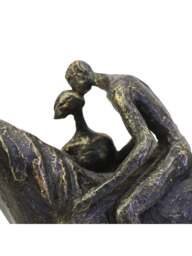 Libra Interiors Kissing Couple With Horse Sculpture in Bronze, Size 24x23x9 - thumbnail 2