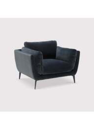 Barker and Stonehouse Boone Velvet Armchair in Grey - thumbnail 2
