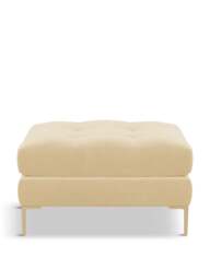 Heal's Eton 3 Str Sofa Smart Luxe Biscuit Brass Feet in Natural, Velvet