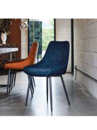 Barker and Stonehouse Emmett Fabric Dining Chair in Blue - thumbnail 2