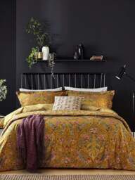 Morris & Co Seasons By May Duvet Cover Set Golden Yellow in Saffron, Cotton, Size Double - thumbnail 5