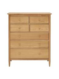 Barker and Stonehouse Teramo Oak Wood 7 Drawer Tall Wide Chest in Neutral - thumbnail 2