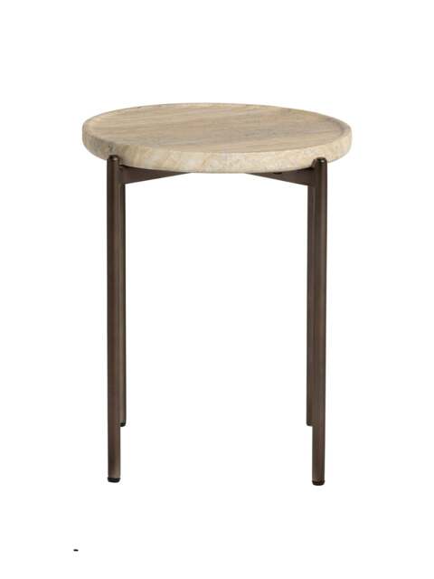 Barker and Stonehouse Ryde Dark Travertine Side Table in Brown - image 1