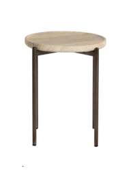 Barker and Stonehouse Ryde Dark Travertine Side Table in Brown - thumbnail 1