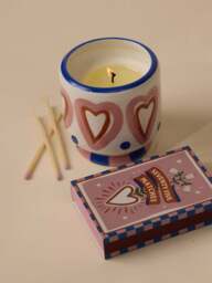 Designworks Rosewood Vanilla Hearts Ceramic Candle - thumbnail 3