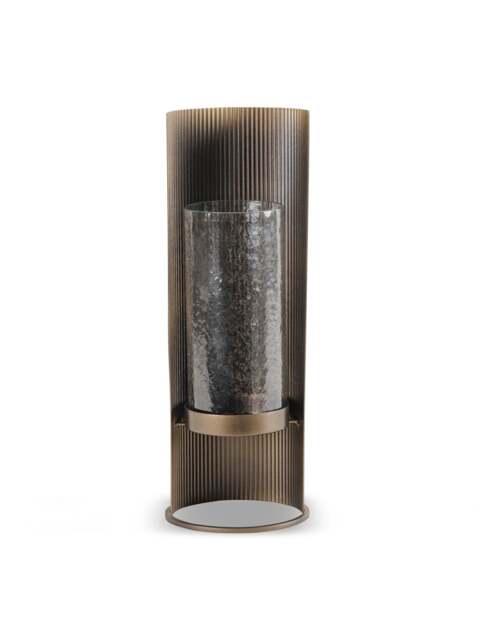 Libra Interiors Belvedere Aged Gold Table Hurricane Brown - image 1
