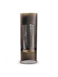 Libra Interiors Belvedere Aged Gold Table Hurricane Brown - thumbnail 1