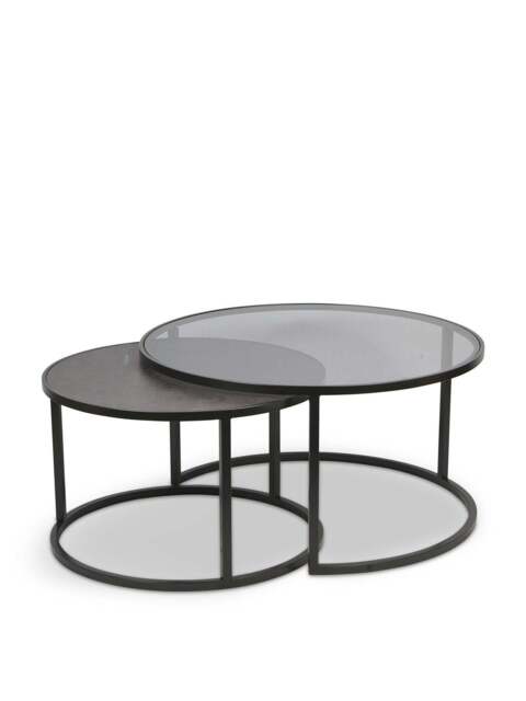 Libra Interiors Turner (Set Of 2) Nesting Coffee Tables in Black, Size 42x79x79 - image 1