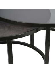 Libra Interiors Turner (Set Of 2) Nesting Coffee Tables in Black, Size 42x79x79 - thumbnail 4
