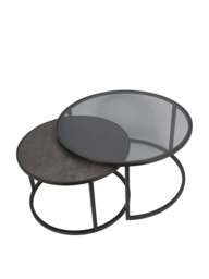 Libra Interiors Turner (Set Of 2) Nesting Coffee Tables in Black, Size 42x79x79 - thumbnail 2