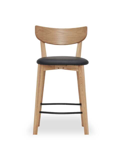 Barker and Stonehouse Jessa Oak Counter Stool With Pu Seat in Brown - image 1