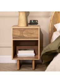 Barker and Stonehouse Zuberi Mango Wood Bedside Table in Neutral - thumbnail 2