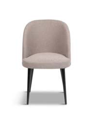 Heal's Austen Dining Chair Plush Velvet Asphalt Black Leg in Grey, Polyester, Size 52x57x84 - thumbnail 4