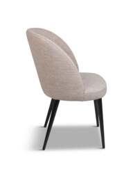 Heal's Austen Dining Chair Plush Velvet Asphalt Black Leg in Grey, Polyester, Size 52x57x84 - thumbnail 5