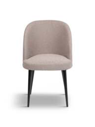 Heal's Austen Dining Chair Plush Velvet Asphalt Black Leg in Grey, Polyester, Size 52x57x84 - thumbnail 1