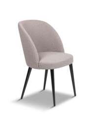 Heal's Austen Dining Chair Plush Velvet Asphalt Black Leg in Grey, Polyester, Size 52x57x84 - thumbnail 3