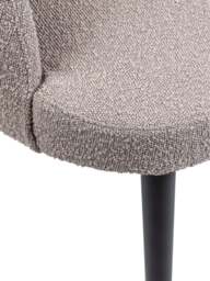 Heal's Austen Dining Chair Plush Velvet Asphalt Black Leg in Grey, Polyester, Size 52x57x84 - thumbnail 2