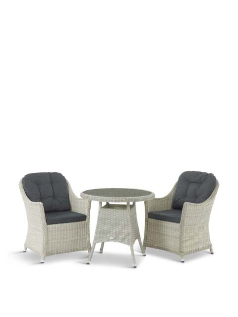 Bramblecrest Monterey Bistro Table Set With 2 Armchairs Dove in grey - image 1