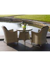 Bramblecrest Monterey Bistro Table Set With 2 Armchairs Dove in grey - thumbnail 2