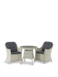 Bramblecrest Monterey Bistro Table Set With 2 Armchairs Dove in grey - thumbnail 1